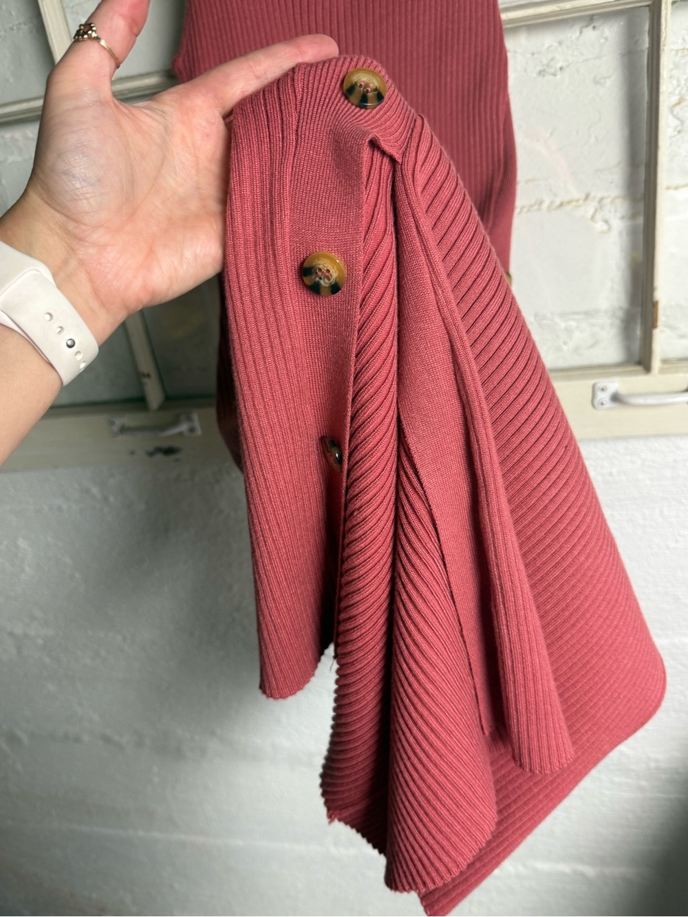 Hippie Rose Rust Button-Accent Ribbed Maxi Dress - Picture 6 of 9